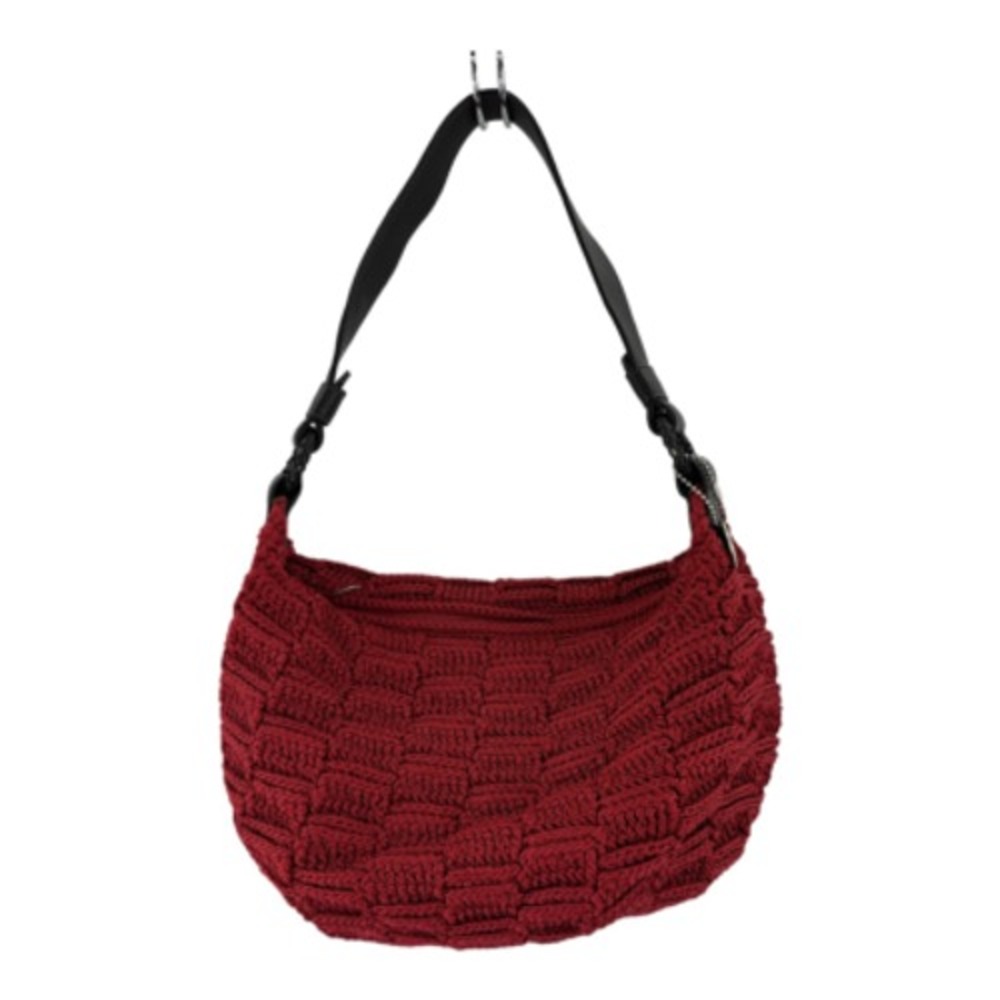 The Sak Womens Hobo‎ Handbag Red Maroon Zipper Closure Shoulder Strap Knit S